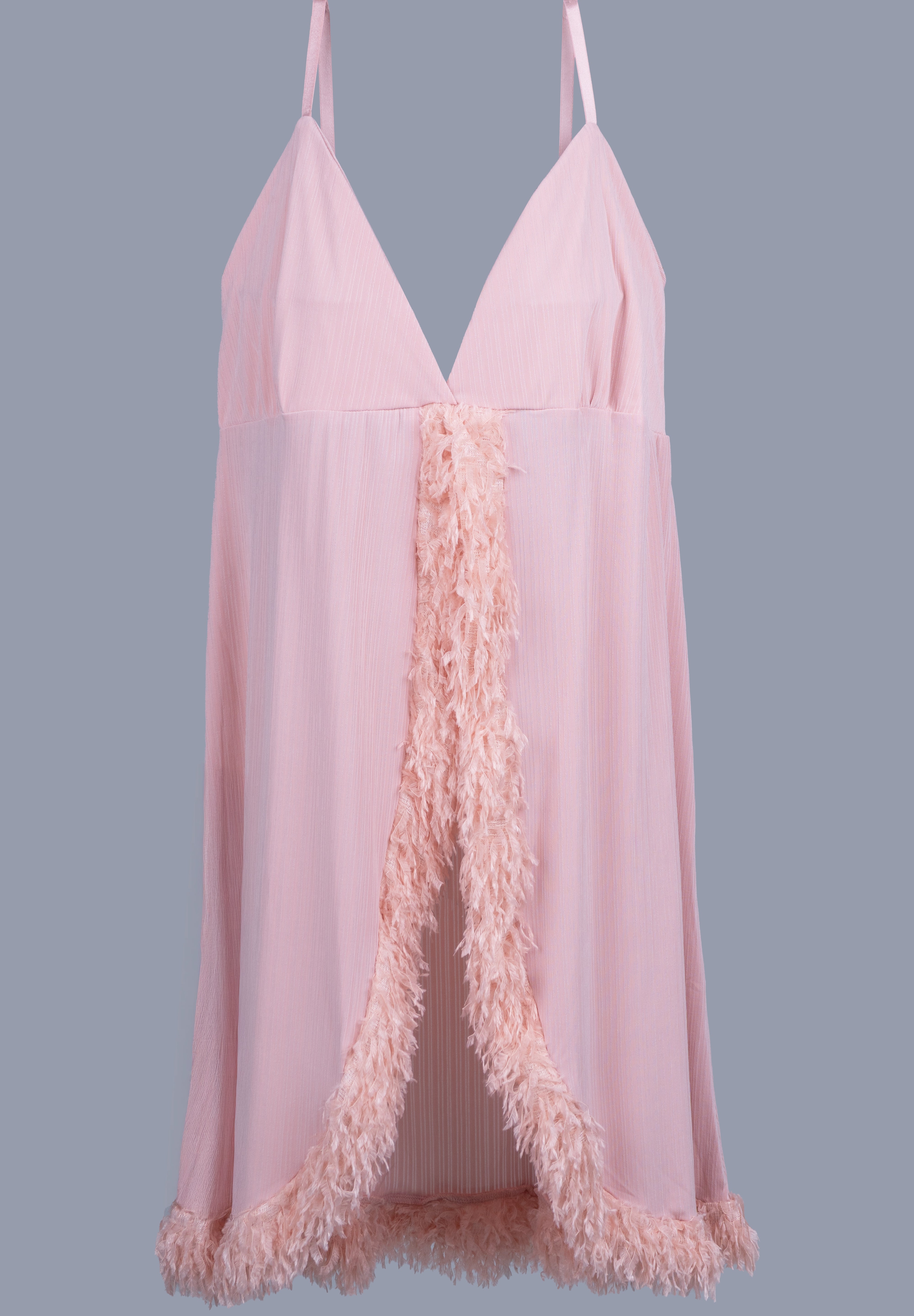 AXTZH Luxury Nightwear for Women with Sensual Fit and Intricate Edge Finishes X2424-BLUSH-F1L
