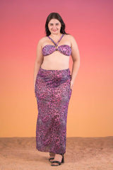 AXTZH Stylish 3-Piece Swimwear Set with Sheer Cover-Up X0193-PURPR-3PB