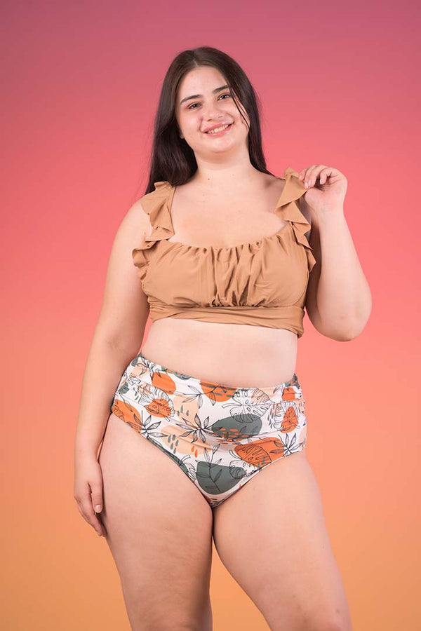 AXTZH 3-piece ruffle bikini swimwear X2502-BEGPR-3PH