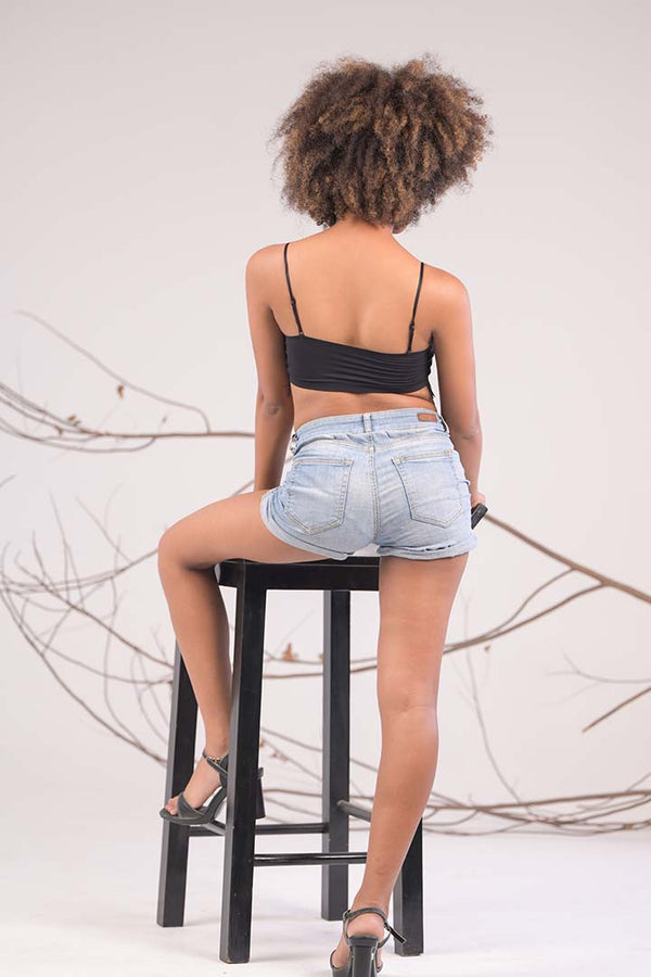 AXTZH Scallop Lace Stretch Bralette X8002-BLACK-CN014