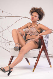 AXTZH Sexy Intimate  for Women – Bra with Matching Panty for Confident Allure AB7171-LEOPR-DP102