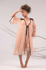 AXTZH Printed Nightwear Set with Sheer Robe X0285-ALMPR-F11N