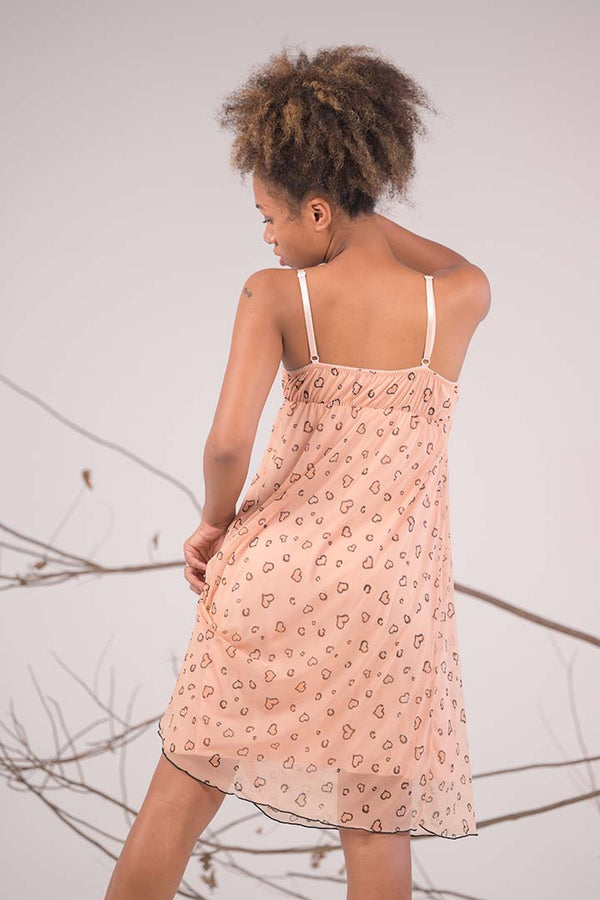 AXTZH Printed Nightwear Set with Sheer Robe X0285-ALMPR-F11N
