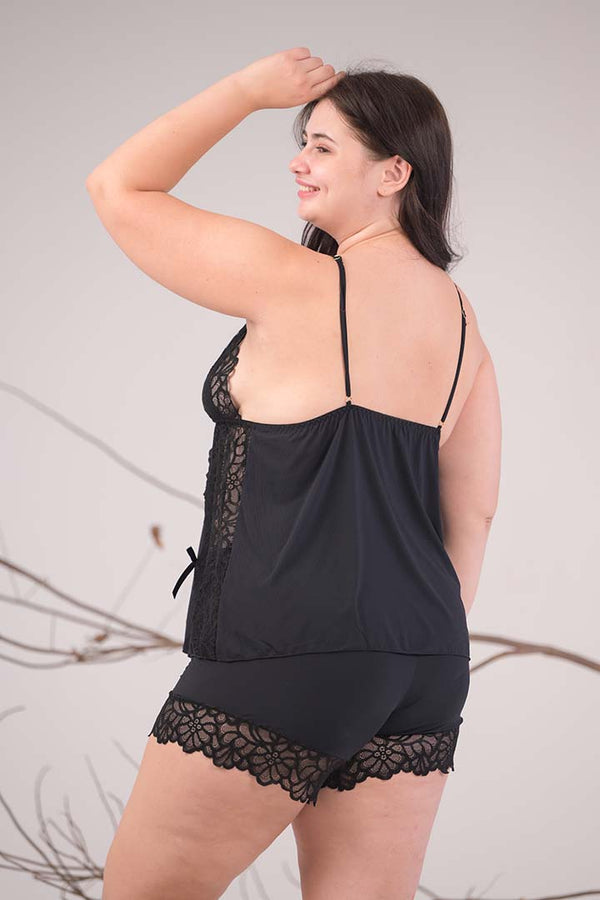 AXTZH 2-piece nightwear set X0856-BLACK-A4S