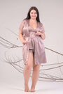 AXTZH 3-Piece Satin Nightwear Set with Robe X7662-FF-NSS3PS