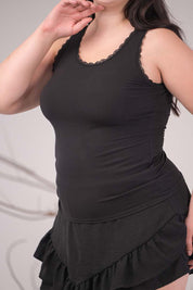 AXTZH Women's Ribbed Cami Top X0232-BLACK-G2MO