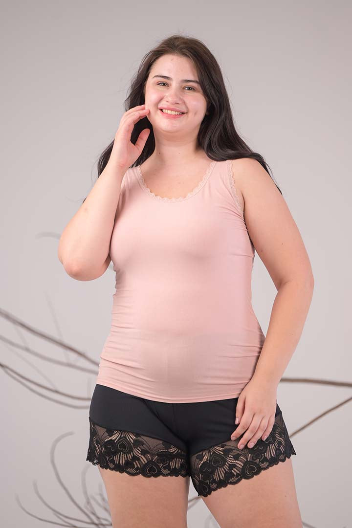 AXTZH Women's Ribbed Cami Top X0232-BLUSH-G2MO