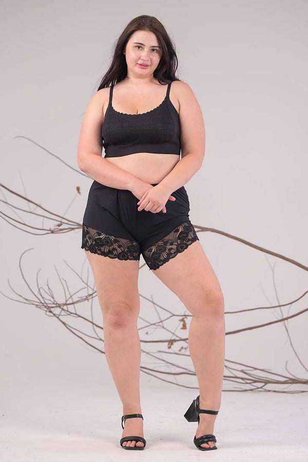 AXTZH Seamless Ribbed Bralette X9001-BLACK-CP014