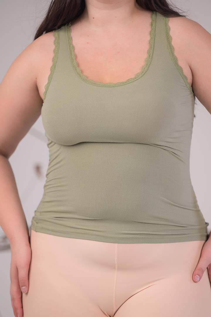 AXTZH Everyday Ribbed Camisole X0080-OLIVE-G2M0