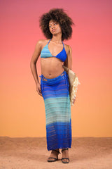 AXTZH 3-Piece Crochet Swimwear Set with Sarong X9269-RBLPR-3PB