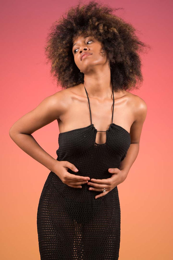 AXTZH Lola in Loops - Crochet Beachwear X0105-FS-BLACK-BW1PF