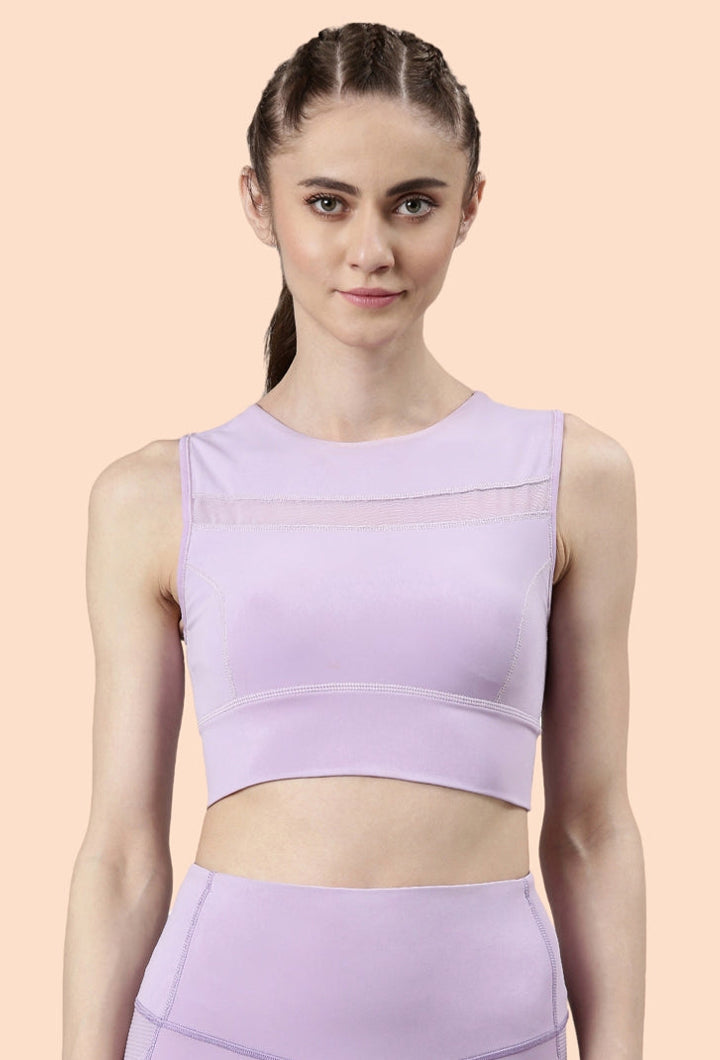 Enamor-E121 RACER LONGLINE SPORTS BRA | CREW NECK RACER BACK DRY FIT BOUNCE CONTROL SPORTS BRA