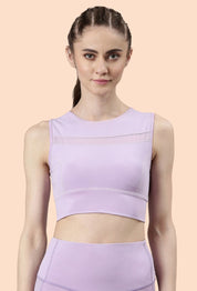 Enamor-E121 RACER LONGLINE SPORTS BRA | CREW NECK RACER BACK DRY FIT BOUNCE CONTROL SPORTS BRA