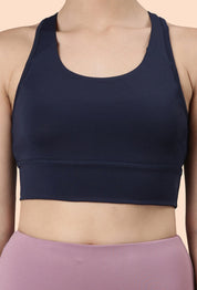 ENAMOR BRA-A202 Basic Workout Sports Bra Medium Impact Dry Fit Longline Basic