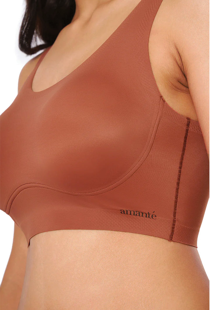 Caramel Nude AMANTE BRA-BRA83301 Skins Solid Non Padded Non-Wired Scoop Neck Cami Bra