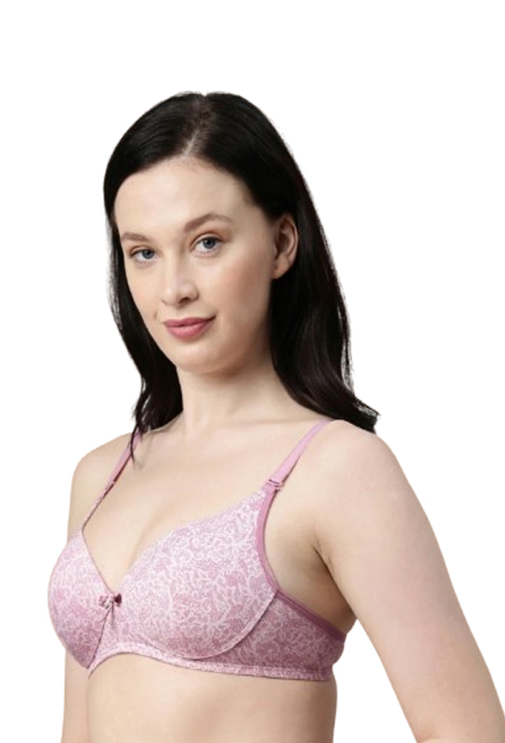 Enamor F023 Perfect Plunge T-Shirt Bra - Padded Wirefree Medium Coverage