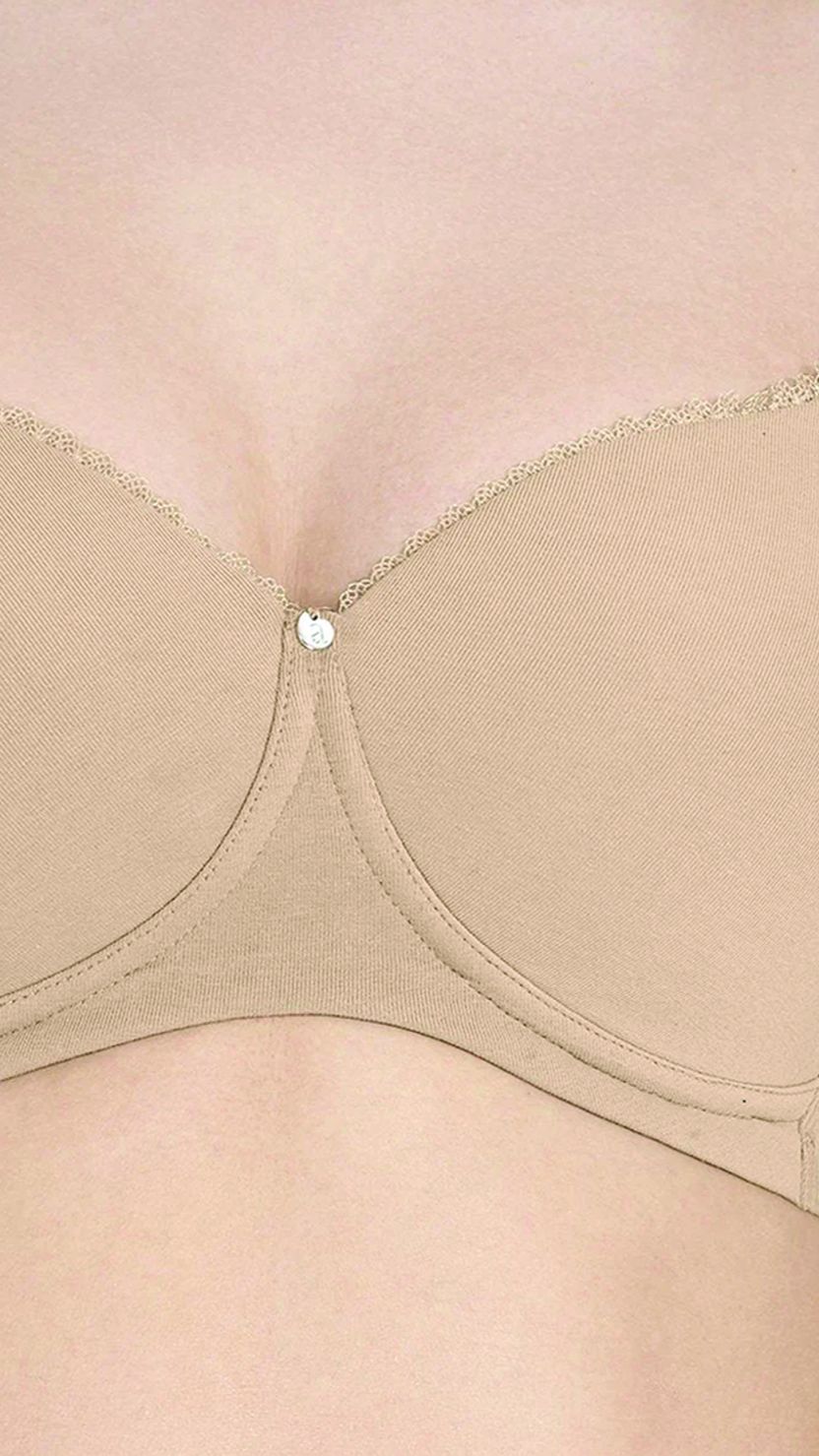 Amante Cotton Padded Wirefree Extra Coverage Bra
