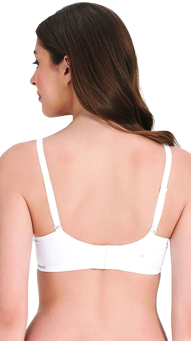 Amante White Cotton Padded Wirefree Extra Coverage Bra
