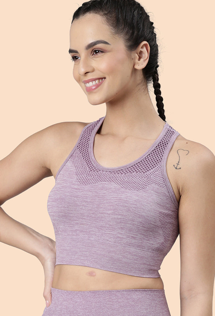 ENAMOR BRA-A203 Medium Support Sports Bra | Held-in-fit Seamless Bra With Perforation For Ventilation For Women