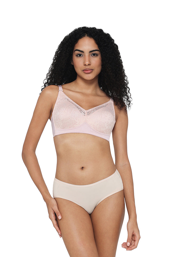 WACOAL BRA BI07A01 BE Curvy Confidence Non-Padded Non-Wired Full Cup Plus Size Minimizer Bra - Beige