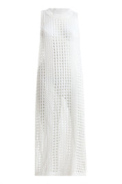 AXTZH  Lightweight Sarong-Inspired Beachwear with Open Weave Detailing-X4033-WHITE-SNGB1