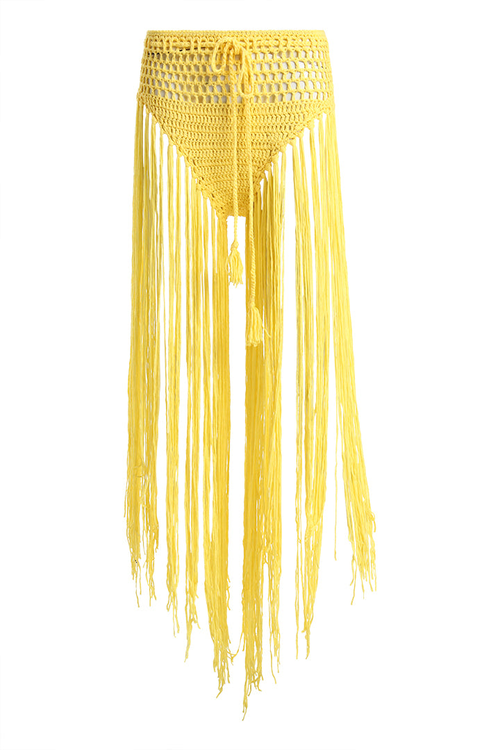 AXTZH  Statement Crochet Beach Set Featuring Handcrafted Bra Top and Dramatic Fringe Overlay-X0381-CORNSILK-BW2PF