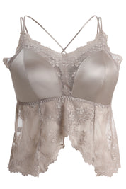 AXTZH Feminine Bralette for Women Featuring Satin Cups and Floral Lace Finish-X5106-FF-CN124