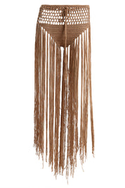 AXTZH Statement Crochet Beach Set Featuring Handcrafted Bra Top and Dramatic Fringe Overlay-X0381-CAMEL-BW2PF