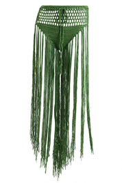 AXTZH  Statement Crochet Beach Set Featuring Handcrafted Bra Top and Dramatic Fringe Overlay-X0381-FGREEN-BW2PF