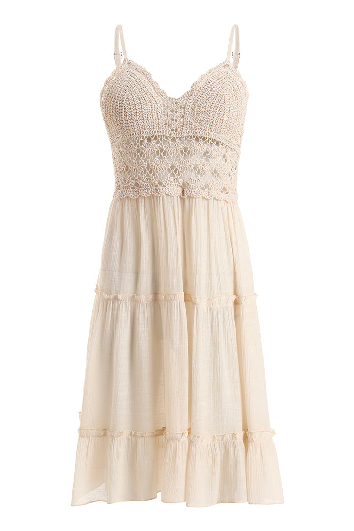 AXTZH Elegant Sarong-Inspired Cover-Up Dress Designed for Beachside Glamour and Comfort-X1081-BEIGE-SNGA1