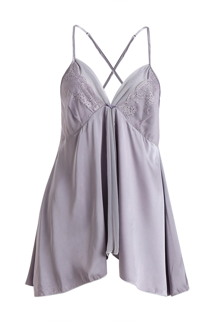 AXTZH Nightwear Stylish Short Nightdress Designed for Comfort, Elegance, and a Feminine Touch  X3191-LILAC-SF1S