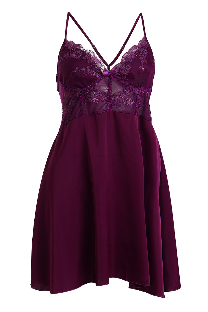 AXTZH Stylish Lace Nightwear with Soft Fabric and Relaxed Flow for Nighttime Elegance X0908-DRESSBERRY-F1S