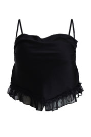 AXTZH Playful and Elegant 2-Piece Nightwear Set for Women with Delicate Sheer Detailing X0216-BLACK-A4S