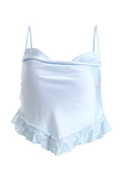 AXTZH Playful and Elegant 2-Piece Nightwear Set for Women with Delicate Sheer Detailing X0216-SBLUE-A4S