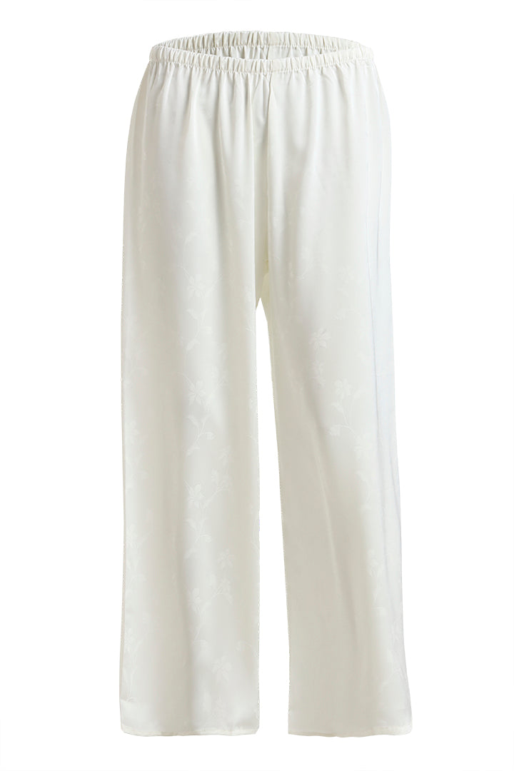 AXTZH Timeless Three-Piece Nightwear Set with Robe, Lace Accents, and Relaxed Fit for Everyday Luxury X0903-IVORY-NSL3PS