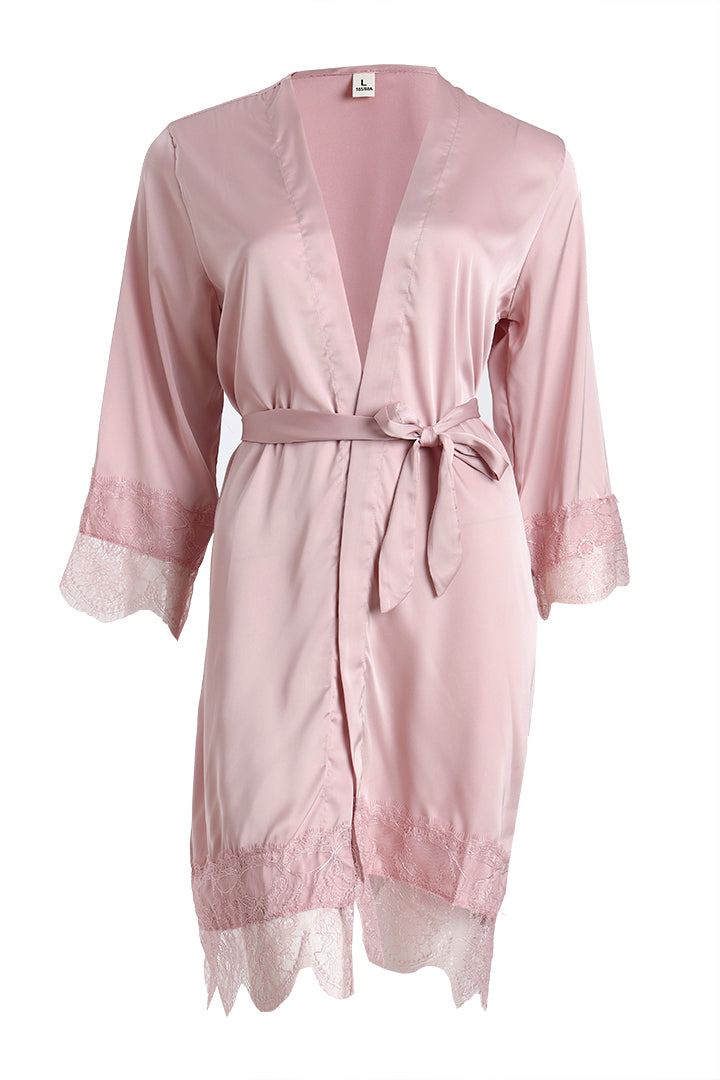 AXTZH Complete Elegant Nightwear Collection for Women – 5 Pieces with Lace Detailing X1901-BLUSH-5PS