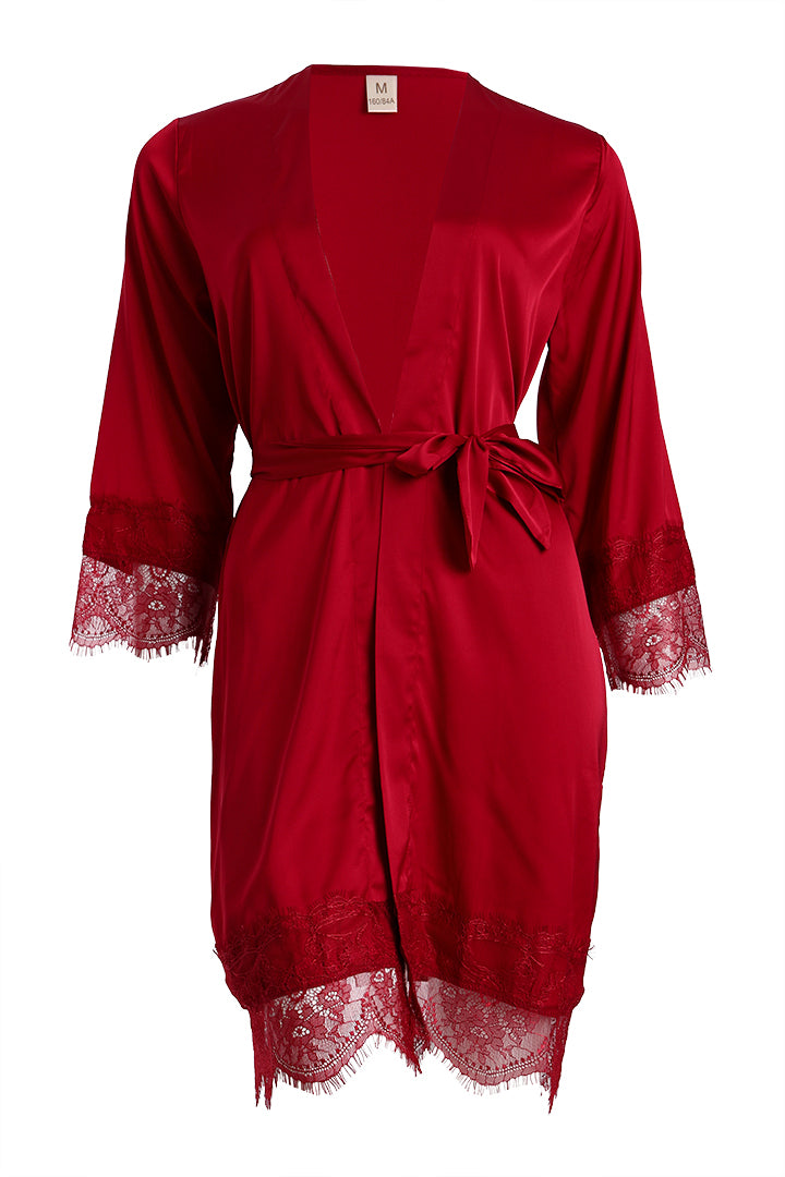 AXTZH Complete Elegant Nightwear Collection for Women – 5 Pieces with Lace Detailing X1901-SCARLET-5PS