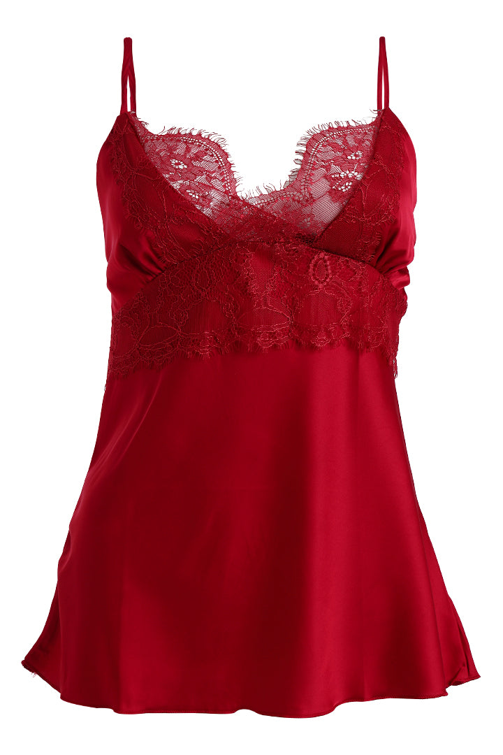 AXTZH Complete Elegant Nightwear Collection for Women – 5 Pieces with Lace Detailing X1901-SCARLET-5PS