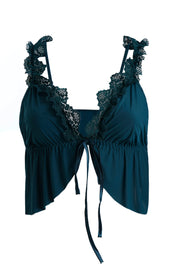 AXTZH Romantic Nightwear Set for Women with Satin Robe, Matching Slip and Innerwear  X8027-PINE-S3PM