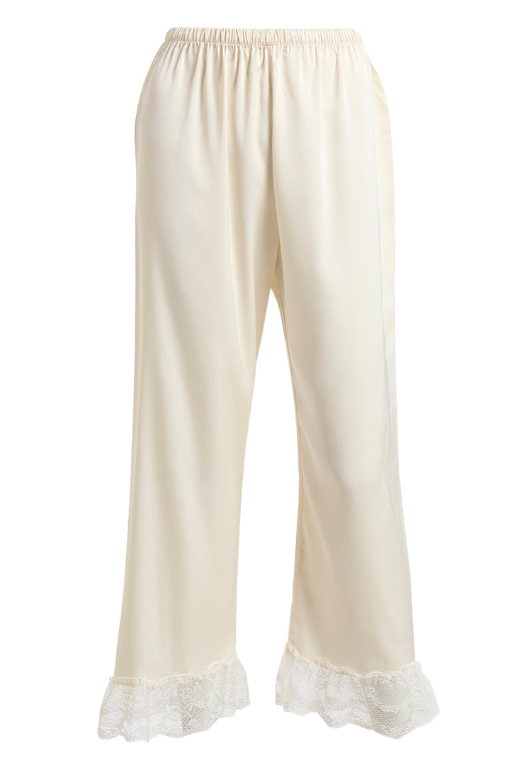 AXTZH Luxurious Women’s Nightwear Set with Lace-Trimmed Robe, Inner Top, and Matching Bottoms X0351-IVORY-NSL3PS