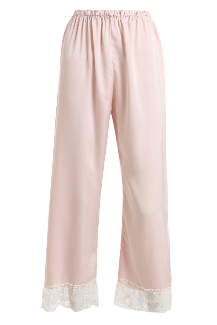 AXTZH Luxurious Women’s Nightwear Set with Lace-Trimmed Robe, Inner Top, and Matching Bottoms X0351-BLUSH-NSL3PS