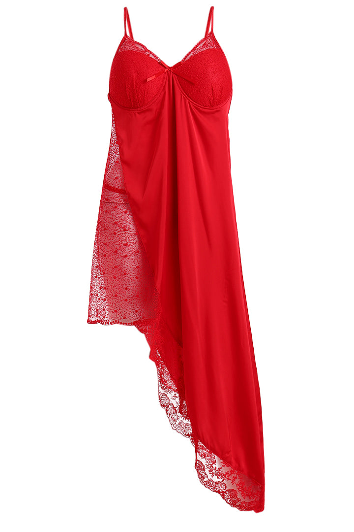 AXTZH Three-Piece Nightwear Set Blending Sheer Elegance, Comfort, and Sophistication for Women X3011-CRIMSON-F12S