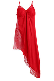 AXTZH Three-Piece Nightwear Set Blending Sheer Elegance, Comfort, and Sophistication for Women X3011-CRIMSON-F12S