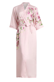 AXTZH Elegant Two-Piece Women’s Nightwear Set with Flowing Robe and Matching Slip X2128-PINPR-F12S