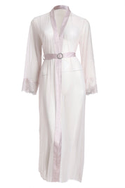 AXTZH Romantic Two-Piece Nightwear Set with Delicate Lace Sleeves and Slip X8801-BLUSH-F22S