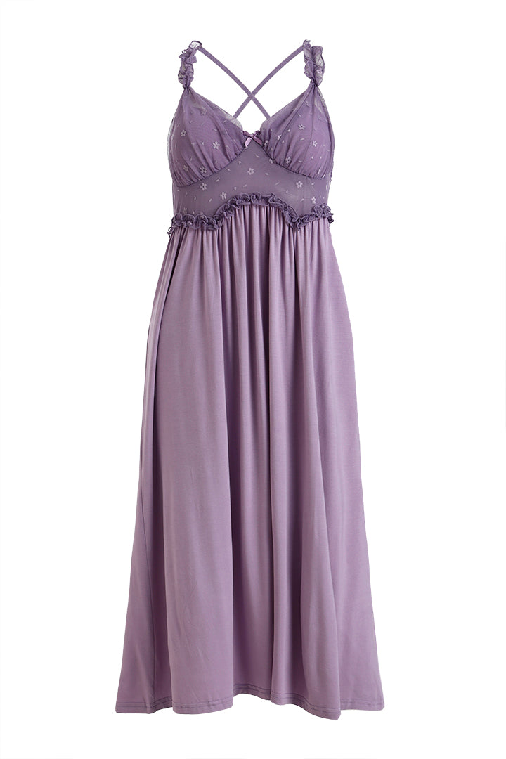AXTZH Luxurious Women’s Nightwear Ensemble Featuring Long Robe and Inner Slip X0310-MAUVE-F22MO