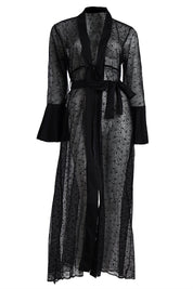 AXTZH Three-Piece Nightwear Set Blending Sheer Elegance, Comfort, and Sophistication for Women X3011-BLACK-F12S