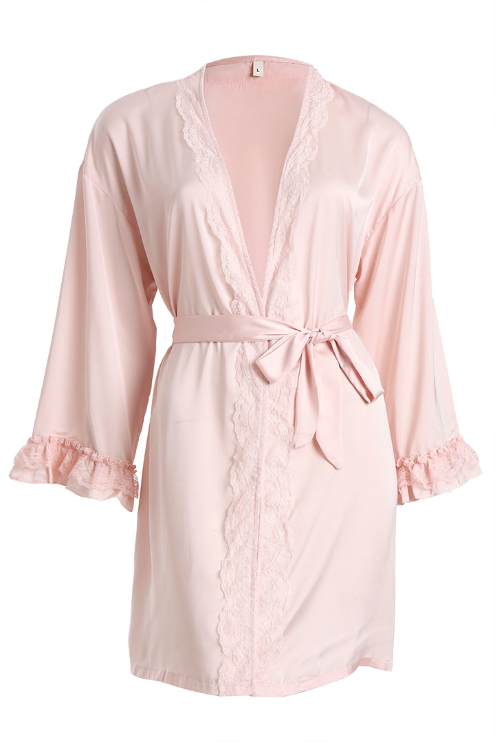 AXTZH Romantic Two-Piece Nightwear for Women with Flowy Outer Layer and Delicate Inner Wear X0938-BLUSH-F11S