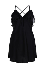 AXTZH Elegant Two-Piece Women’s Nightwear with Sheer Robe and Matching Inner Dress X0914-BLACK-F11S