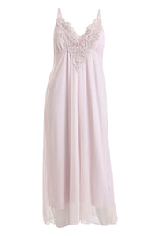 AXTZH Elegant Long Nightwear for Women with Delicate Lace Detailing and Flowing Silhouette X0287-BLUSH-F1N